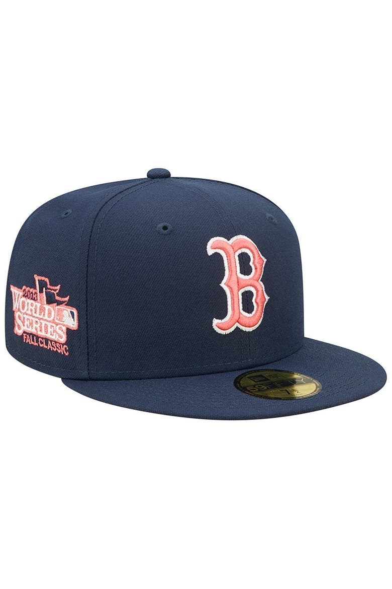 Men's New Era Navy Boston Red Sox 2013 World Series Lava Undervisor 59FIFTY Fitted Hat, Main, color, Navy