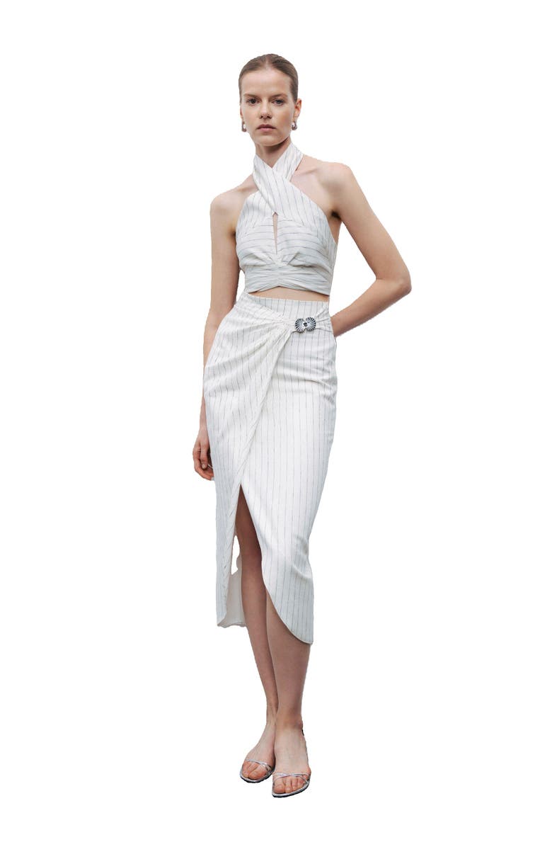 Nocturne Halter Neck Blouse with Tie Detail, Alternate, color, 