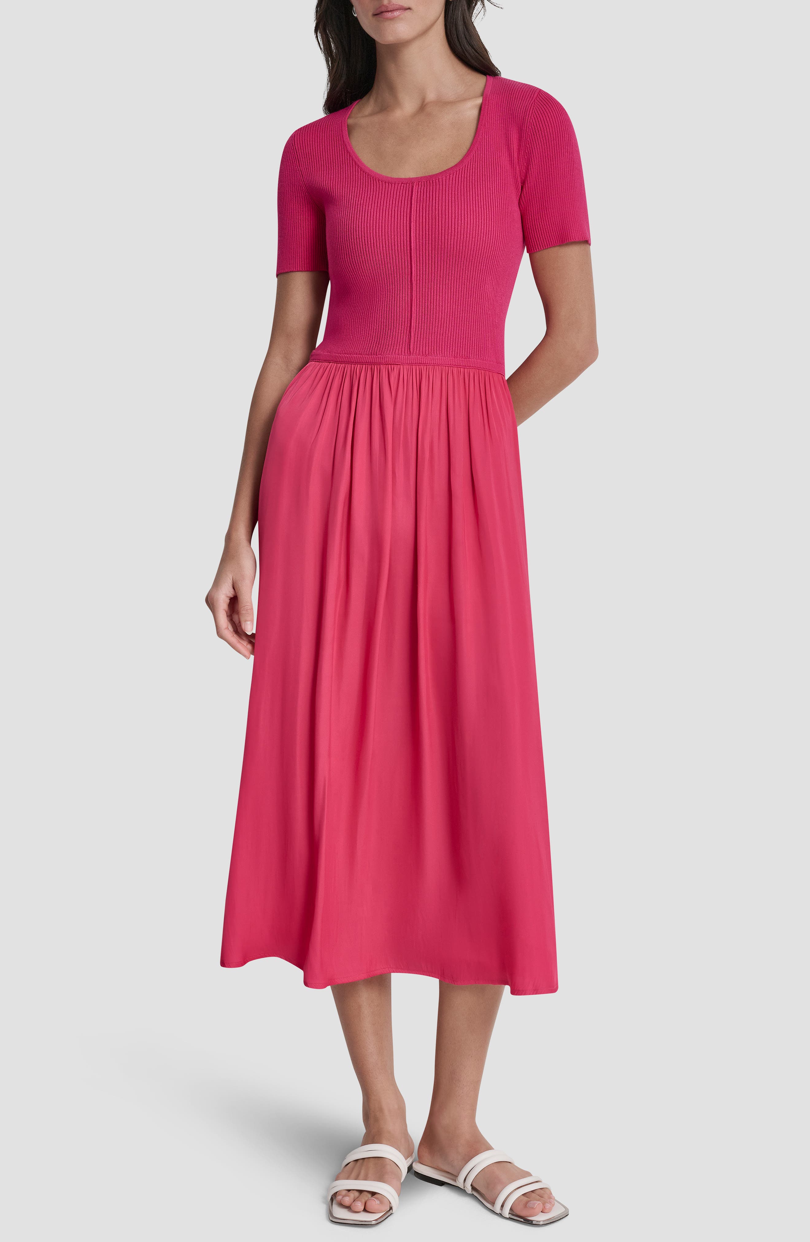 Mixed Media Short Sleeve Dress - image 5