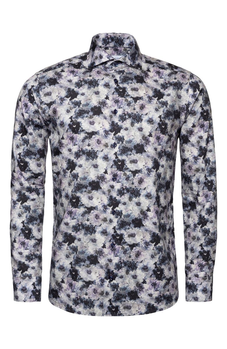 Eton Contemporary Cotton & Lyocell Floral Print Dress Shirt, Alternate, color,