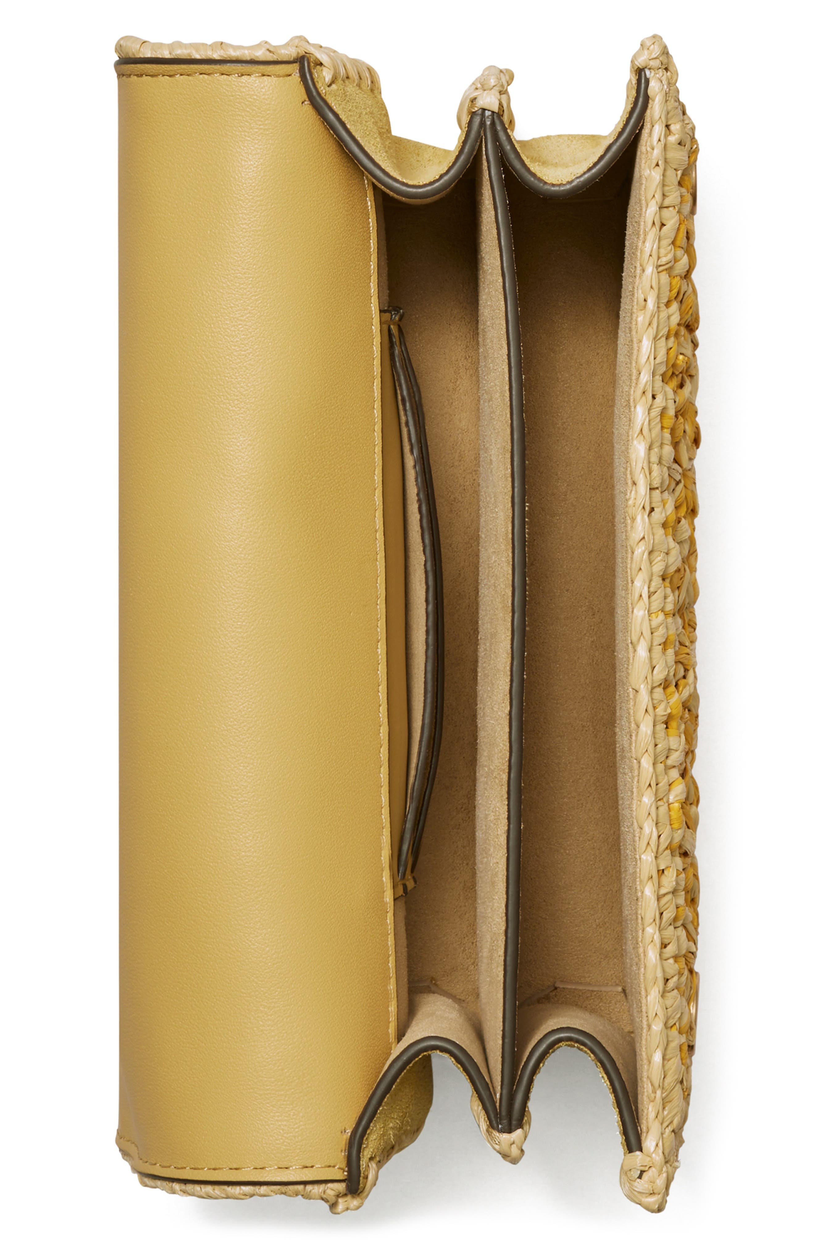 Tory Burch Mini Miller Raffia Shoulder Bag, Alternate, color, 
