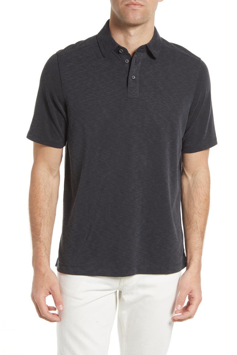 Slub Modal Blend Polo, Main, color, BLACK
