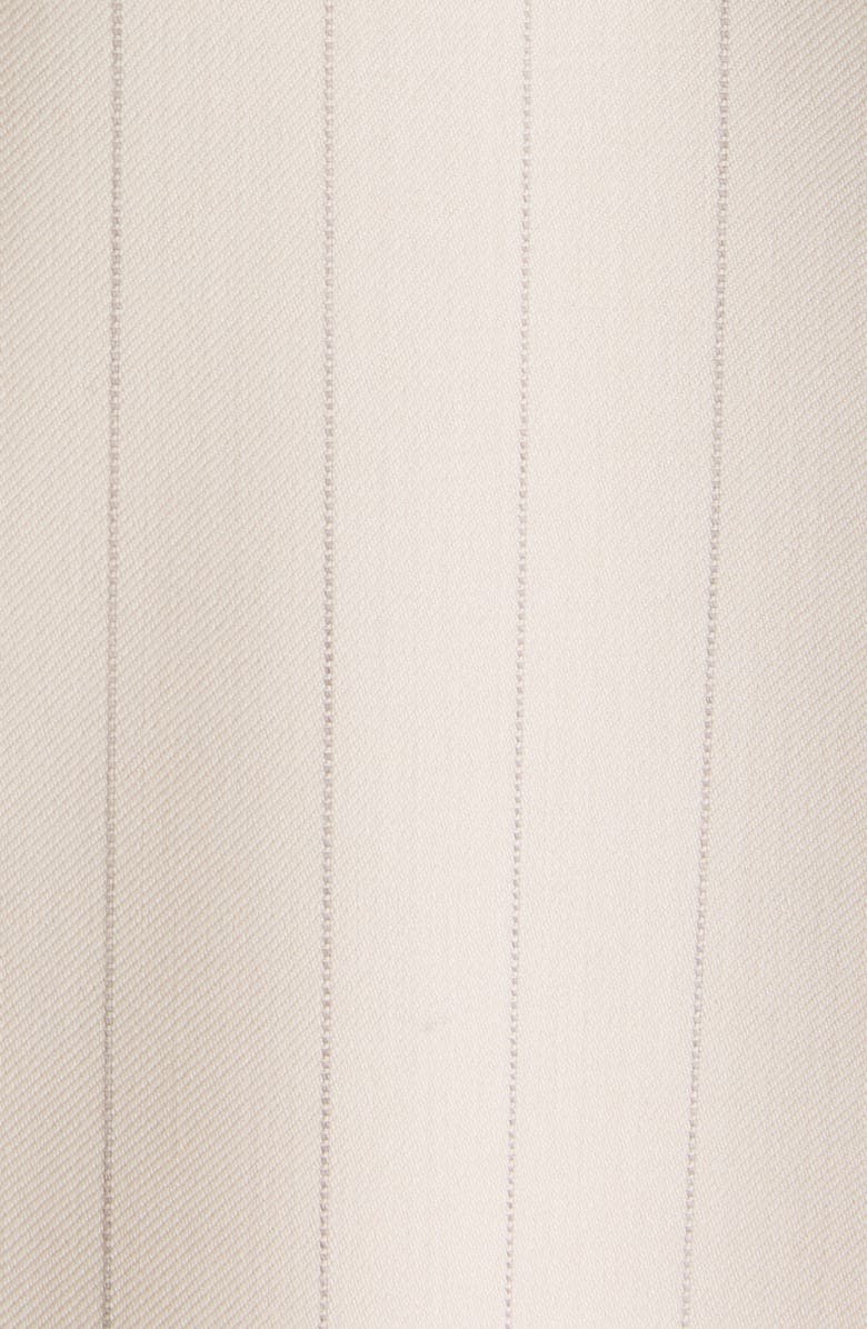 Acne Studios Pinstripe Wool Blazer with Scarf, Alternate, color, Cream Beige