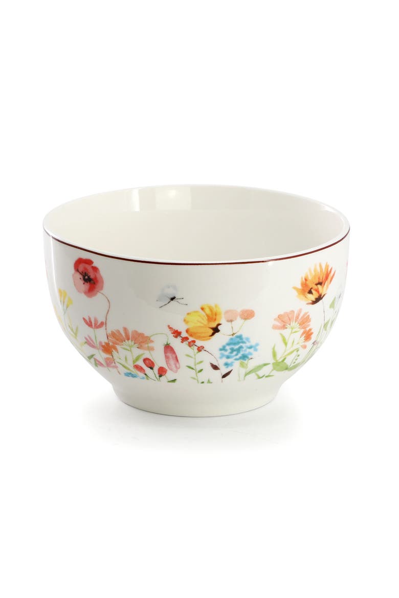 Wildflower Meadow 16 Piece Stoneware Dinnerware Set, Alternate, color, White
