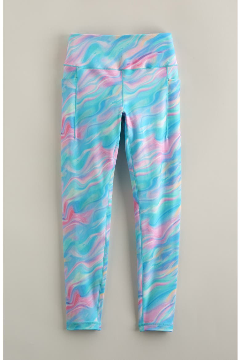 Kids' Live By High Waist Leggings, Main, color, TEAL TINT MOODY WAVES PRINT