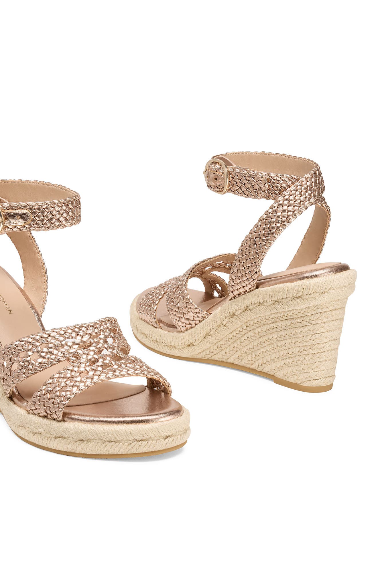 Bria Leather Espadrille Wedge Sandal, Alternate, color, ROSE GOLD