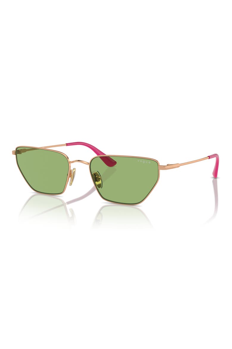 56mm Cat Eye Sunglasses, Alternate, color, ROSE GOLD