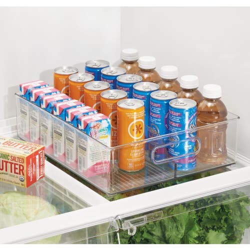 Linus Divided Pantry Bin With Handles For Pantry, Refrigerator, Or Freezer