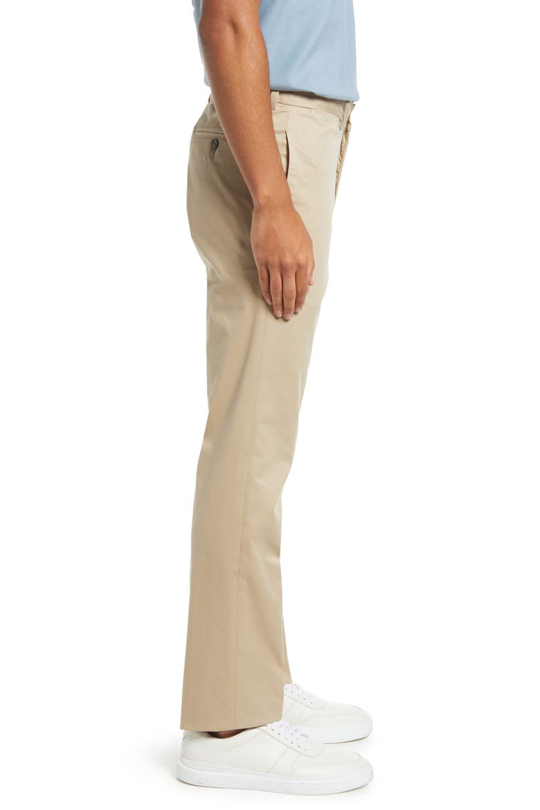 Charleston Flat Front Stretch Twill Chino Pants, Alternate, color, KHAKI