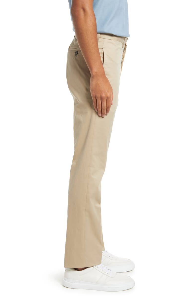 Berle Charleston Khakis Flat Front Stretch Twill Pants, Alternate, color, Khaki