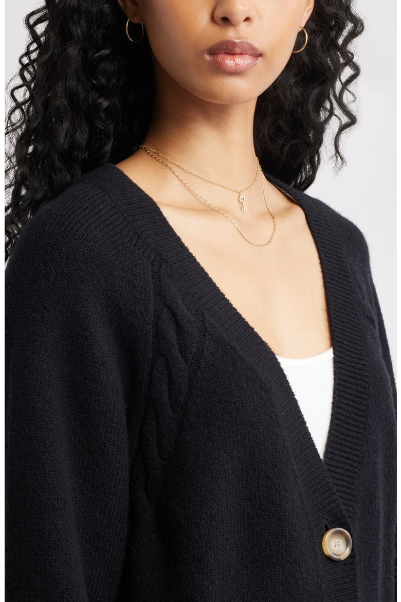 Relaxed Everyday Cardigan, Alternate, color, BLACK