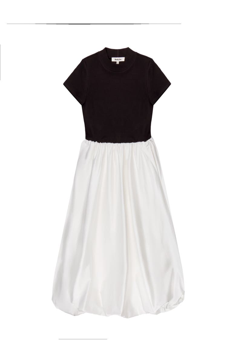 Ro&Zo Lucinda Mixed Media Dress, Alternate, color, Black