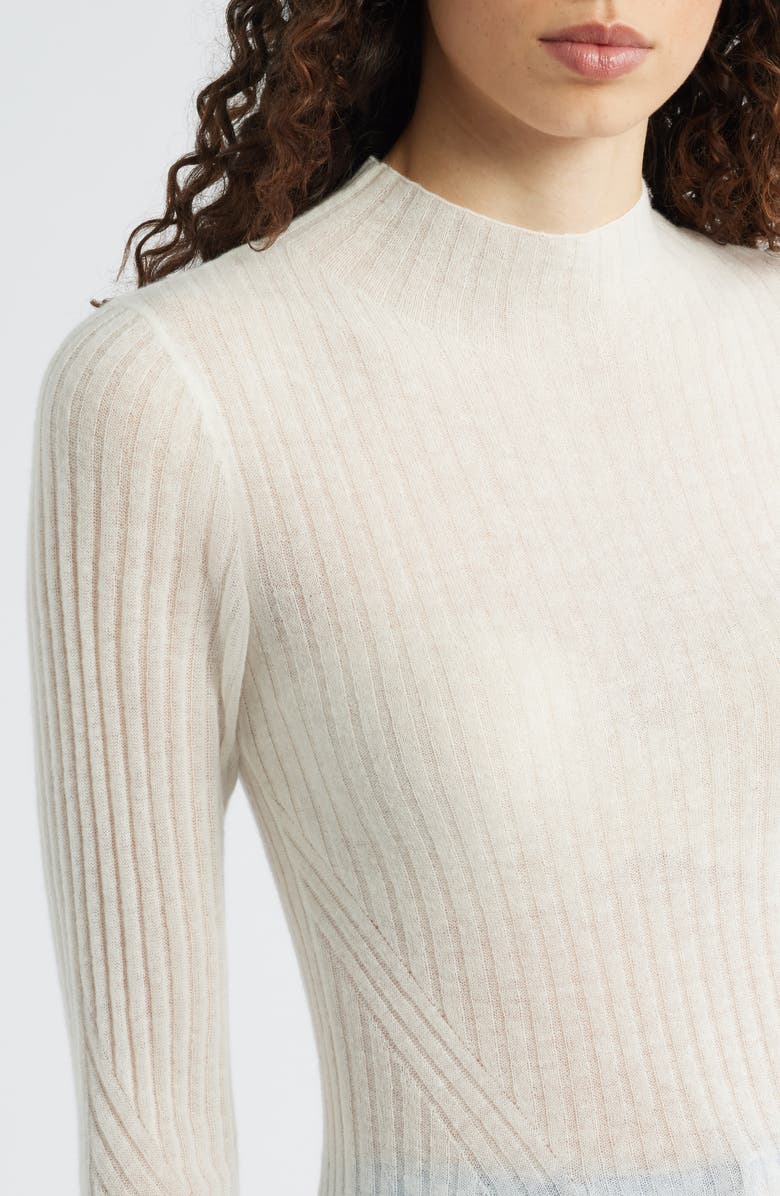 BOSS Orange Mock Neck Sweater, Alternate, color, Open White