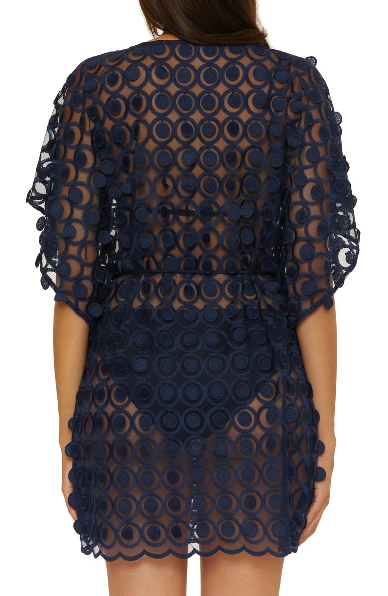 Trina Turk Bubbly Sheer Cover-Up Tunic, Alternate, color, Ink