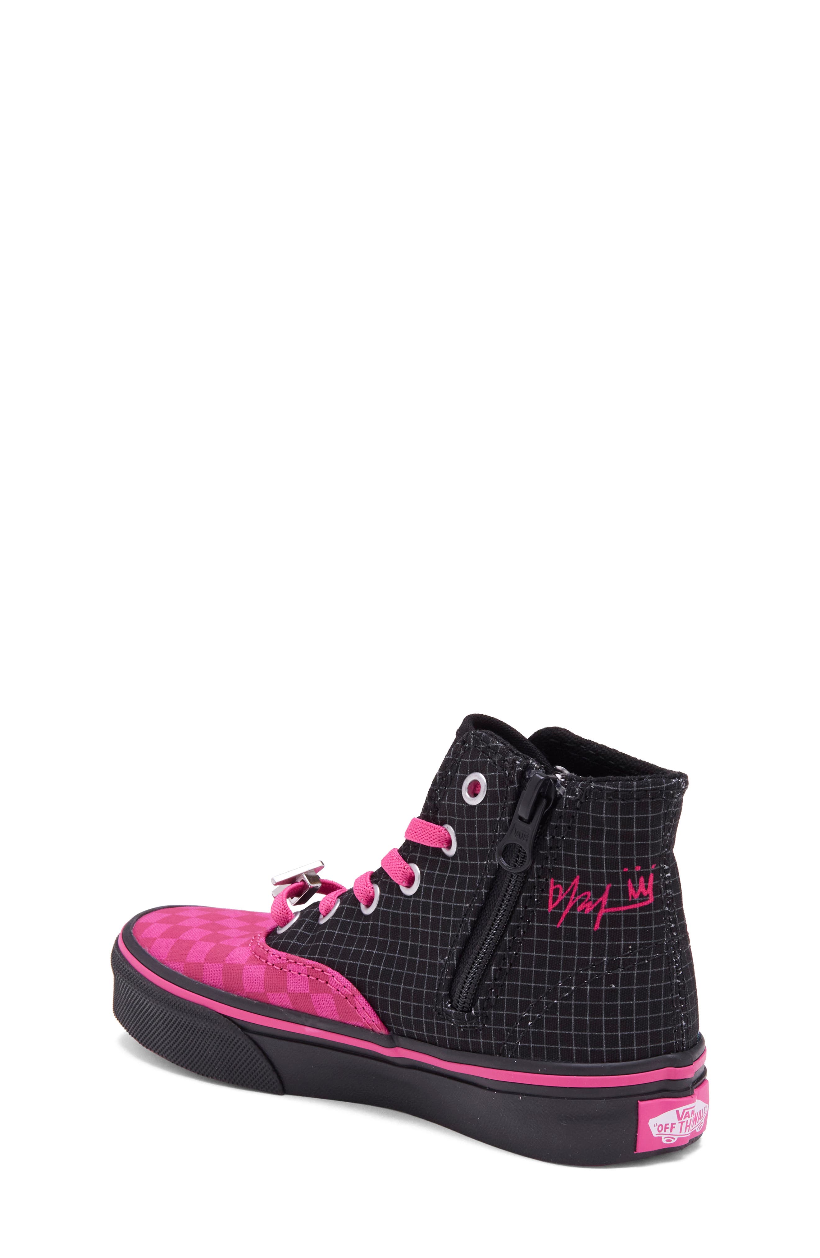 Kids' Mira High Top Sneaker, Alternate, color, BLACK