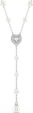 Swarovski x Ariana Grande Capsule Crystal Heart & Faux Pearl Station Y-Necklace