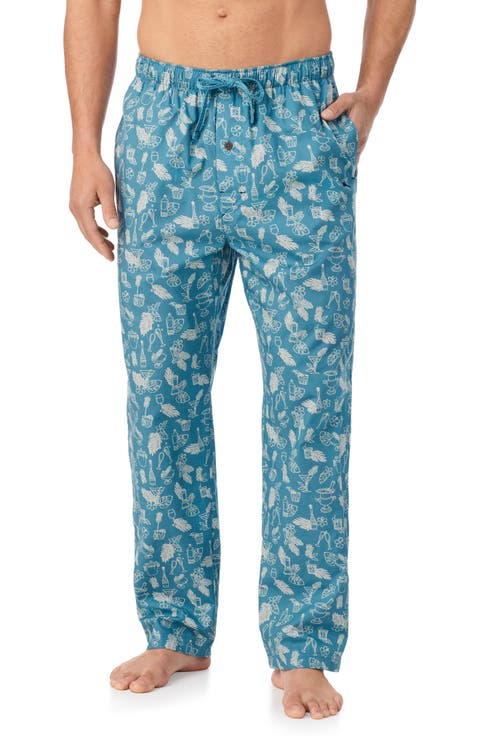 Woven Cotton Drawstring Pajama Pants