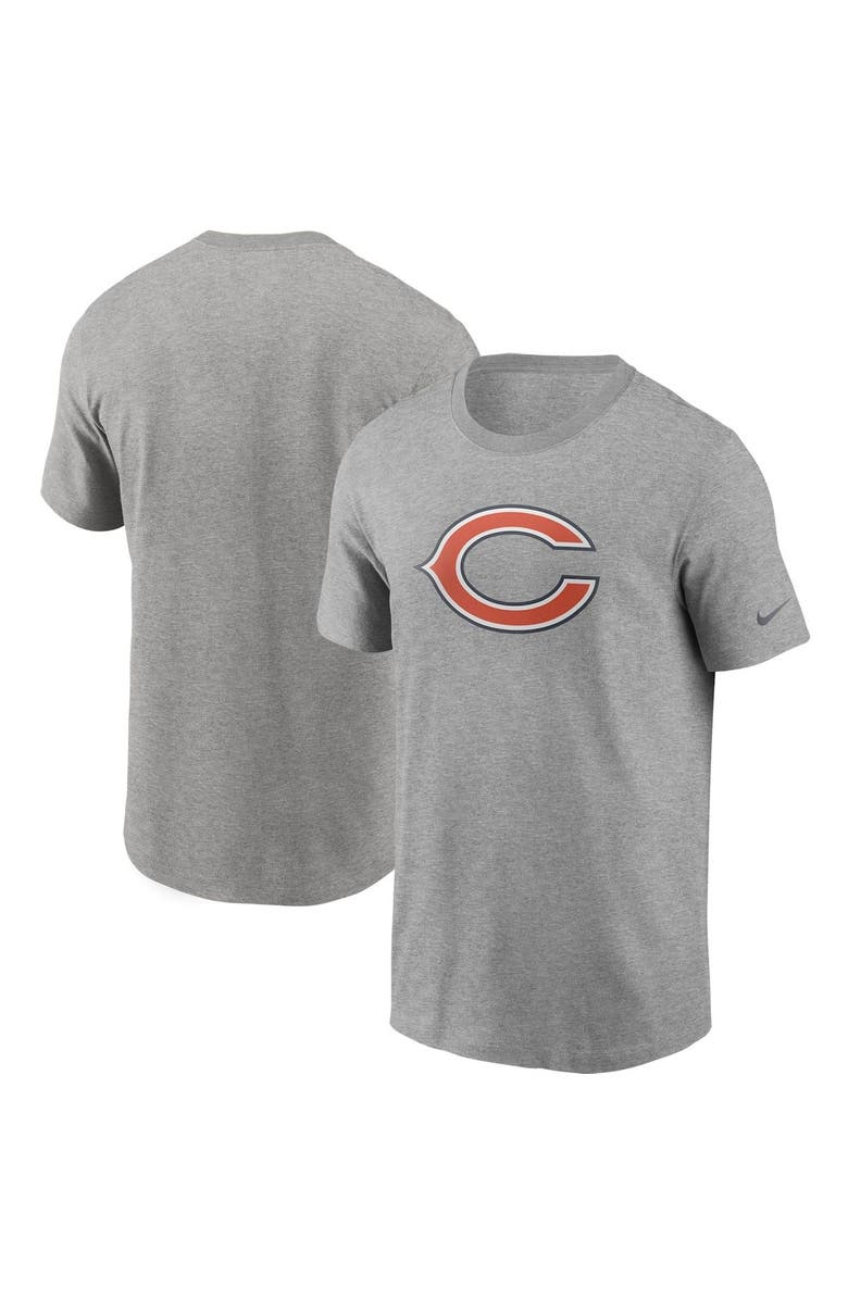Nike Men's Nike Heathered Gray Chicago Bears Primary Logo T-Shirt, Main, color, Heather Gray