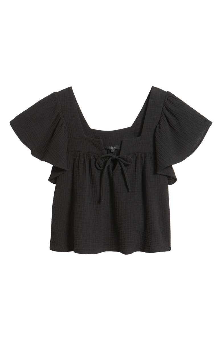 Rails Casie Gauze Crop Top, Alternate, color, Black