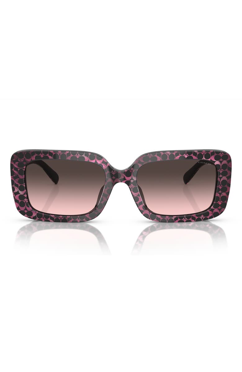 COACH 54mm Gradient Rectangular Sunglasses, Main, color, 