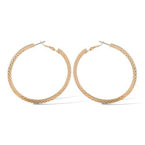 Jessica Simpson Textured Gold-tone Large Hoop Earrings In Gold