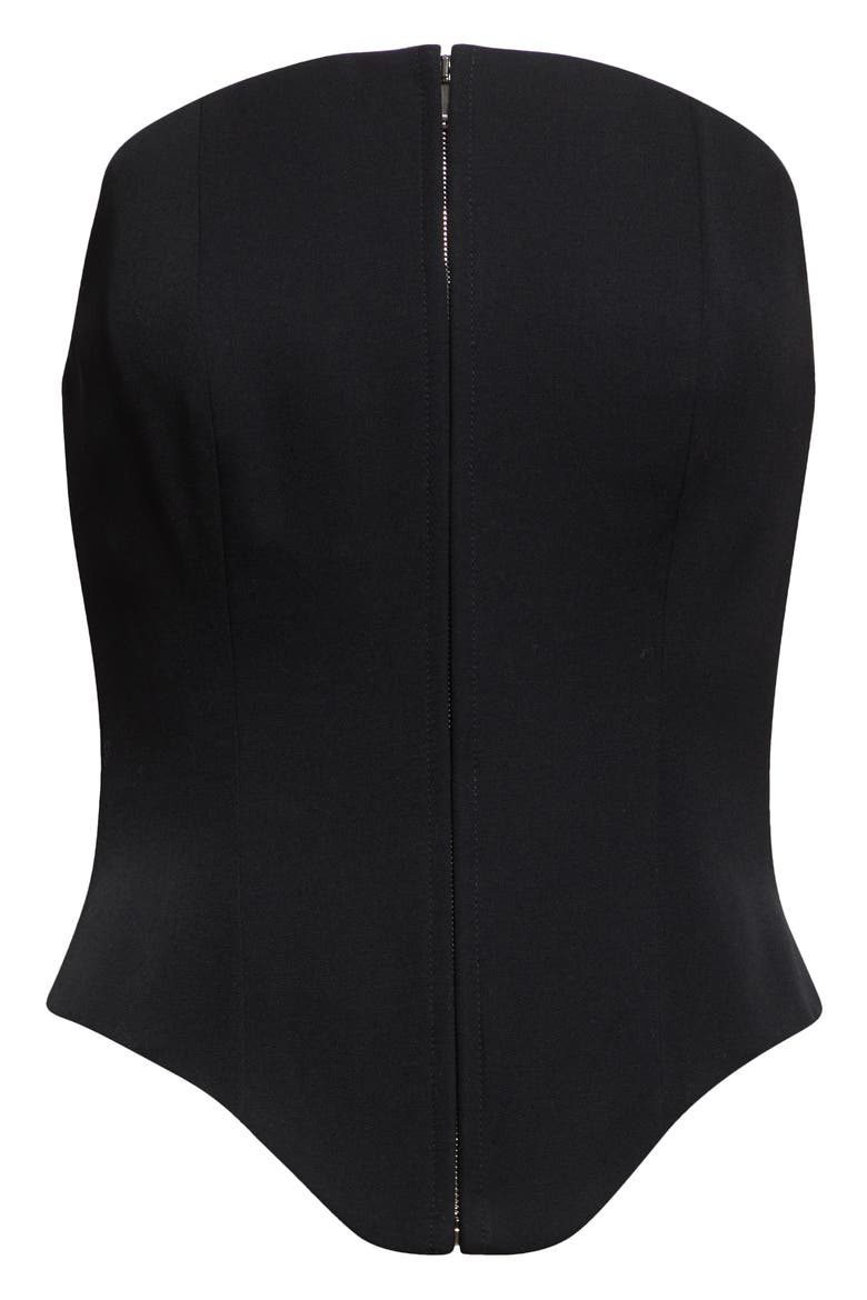 Strapless Wool Corset Top, Alternate, color, BLACK