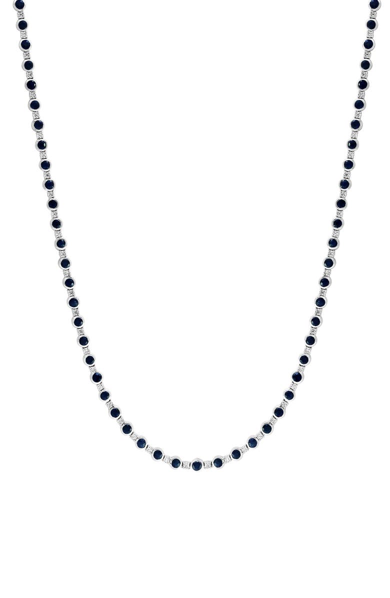 EFFY Diamond & Blue Sapphire Chain Necklace, Main, color, Blue