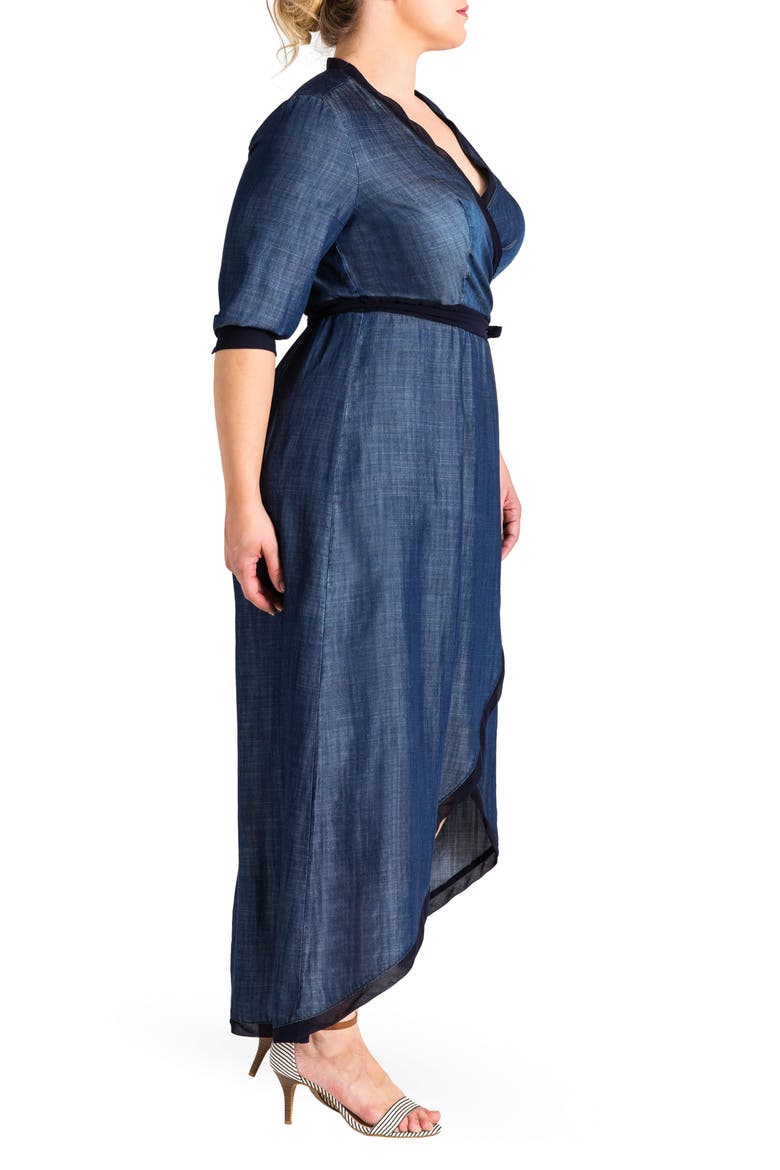 Elle Wrap Maxi Dress, Alternate, color, MEDIUM BLUE