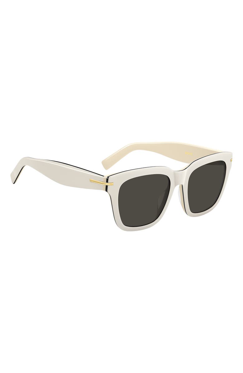 BOSS 52mm Rectangular Sunglasses, Alternate, color, White Black