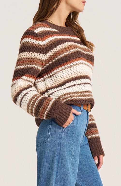 Matty M . Dion Stripe Crewneck Sweater In Animal Print