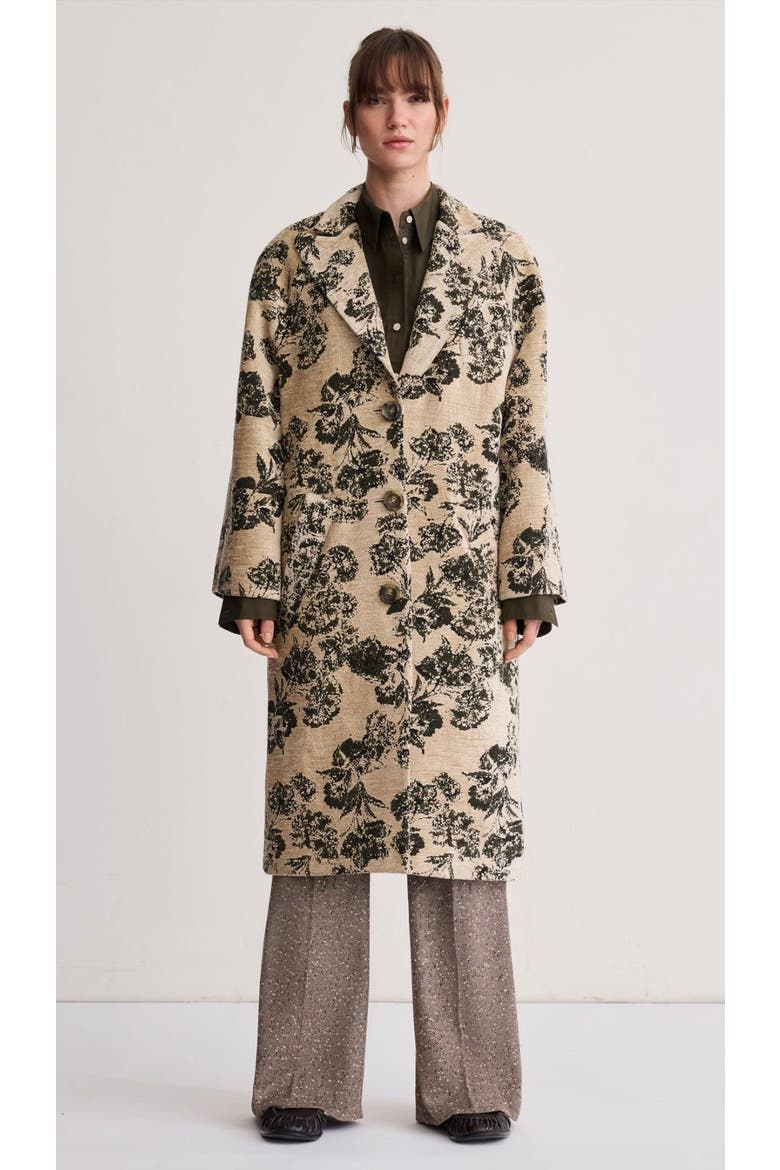 Raglan Coat, Main, color, Olive Jacquard