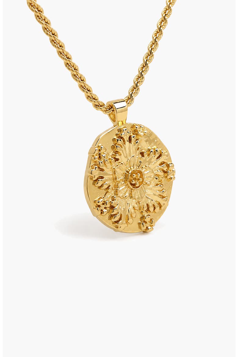 Flower Pendant Rope Necklace In Gold, Alternate, color, Gold