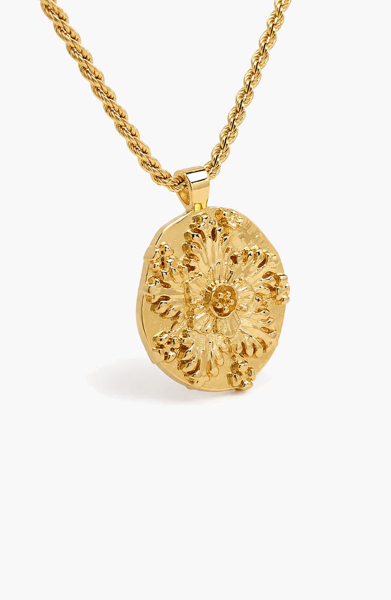 YOJ Flower Pendant Rope Necklace In Gold, Alternate, color, Gold