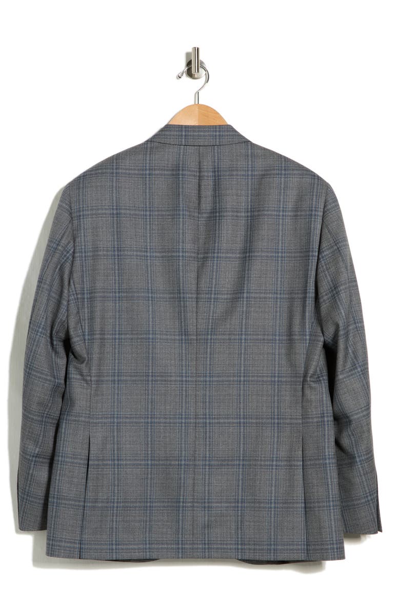 Peter Millar Flynn Classic Fit Plaid Wool Sport Coat, Alternate, color, Grey