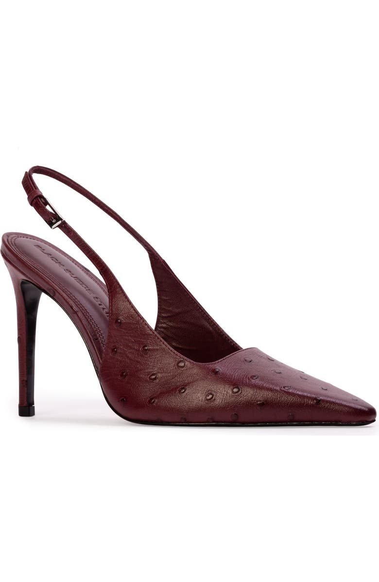 BLACK SUEDE STUDIO Lainey 100 Ostrich Pump, Alternate, color, Ruby Ostrich Leather