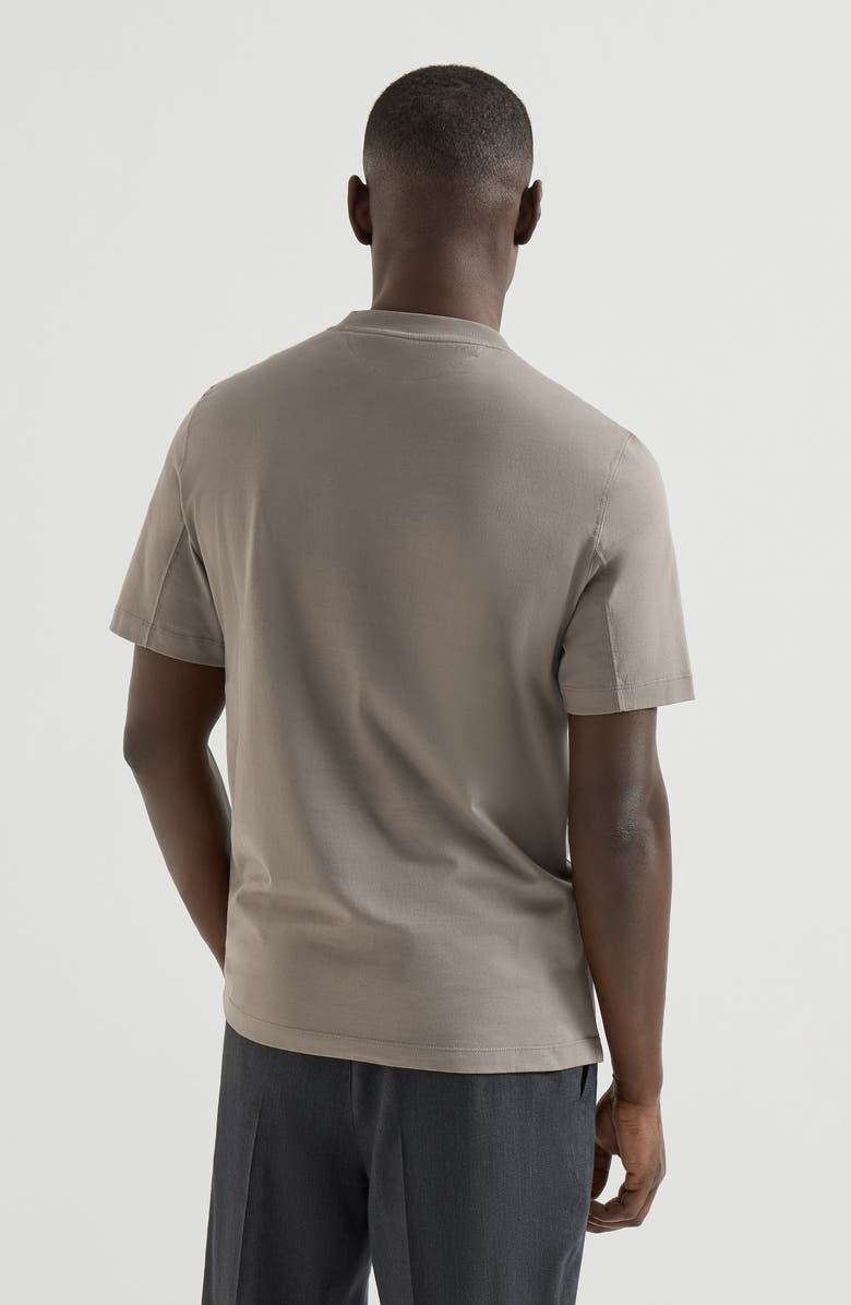 Brunello Cucinelli Jersey T-shirt with logo, Alternate, color, Khaki