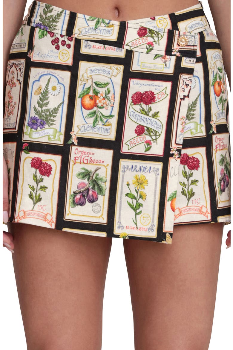 Front Wrap Mini Skort, Alternate, color, BLACK SEED PACKET