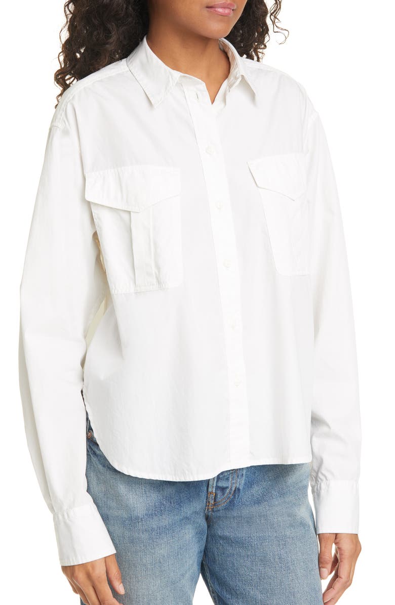 rag & bone Florian Cotton & Silk Shirt, Alternate, color,