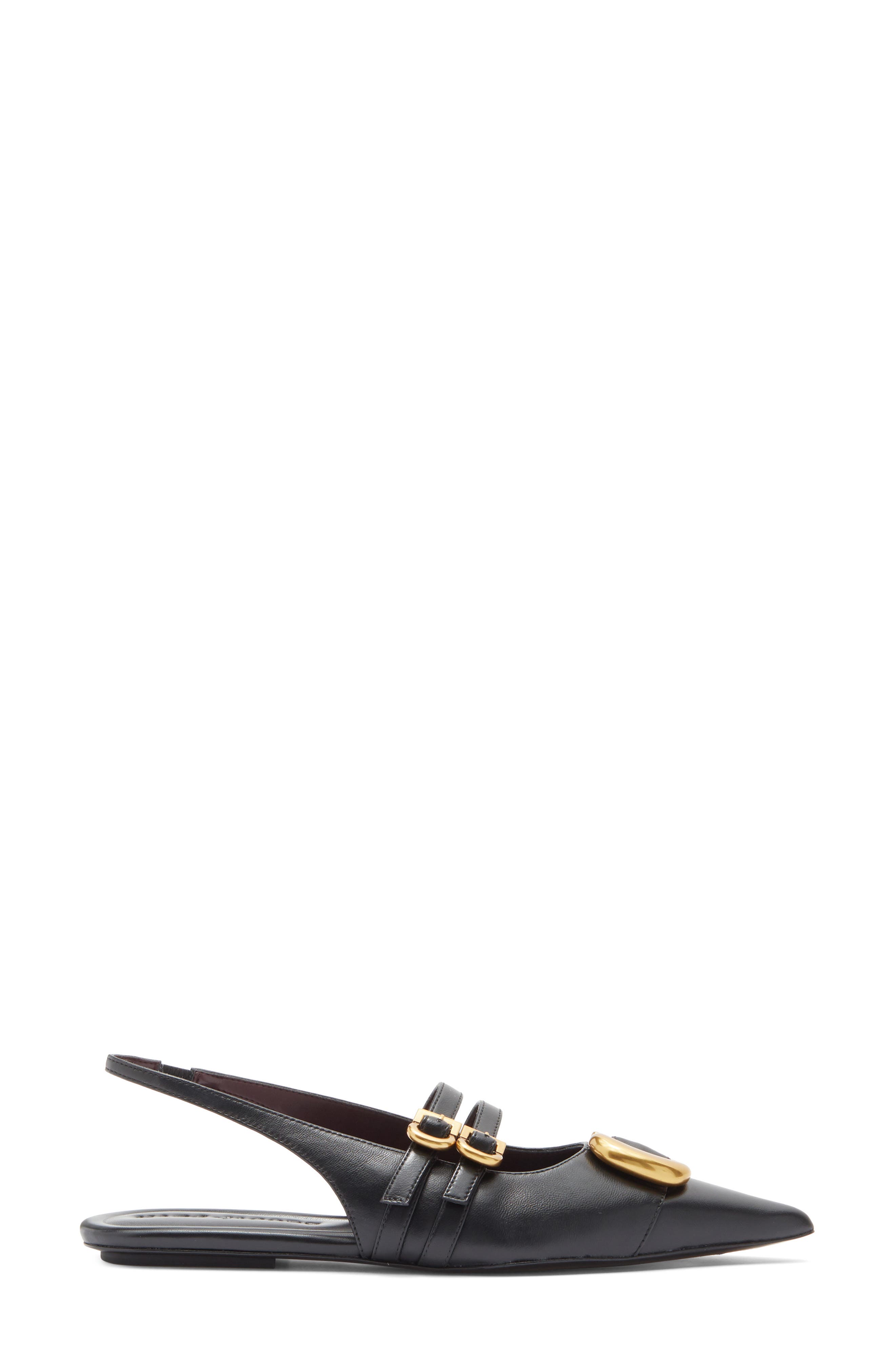 Marc Jacobs The Doll Pointed Toe Slingback Flat, Alternate, color, Black