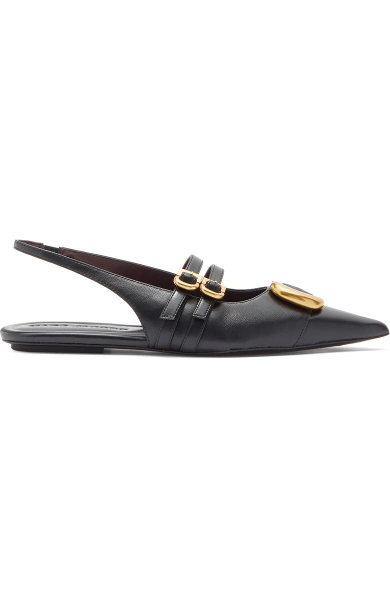 Marc Jacobs The Doll Pointed Toe Slingback Flat, Alternate, color, Black