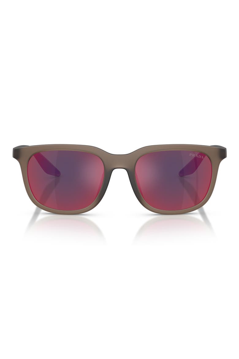54mm Pillow Sunglasses, Main, color, BROWN / DARK GREY BLUE/ RED