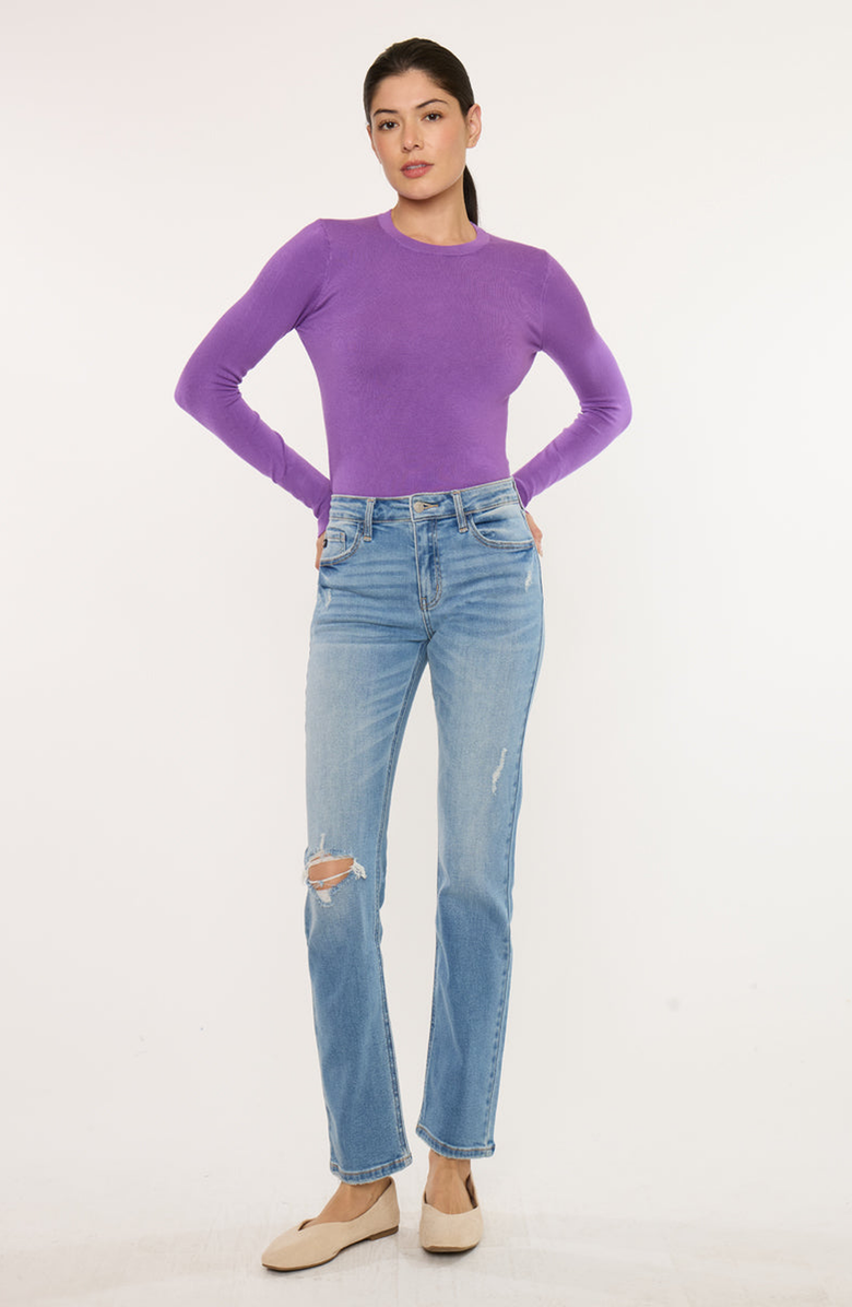 KanCan Florence Essentials High Rise Slim Straight Jeans, Alternate, color, Medium Wash