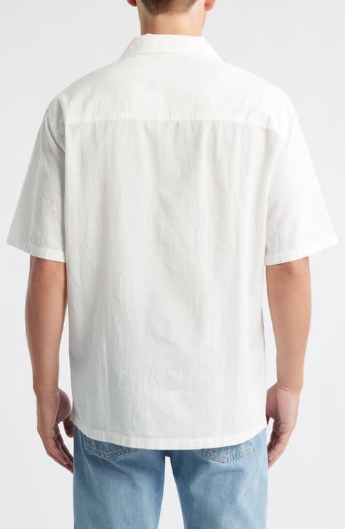 Brooklyn Industries Short Sleeve Cotton Button-up Shirt In White