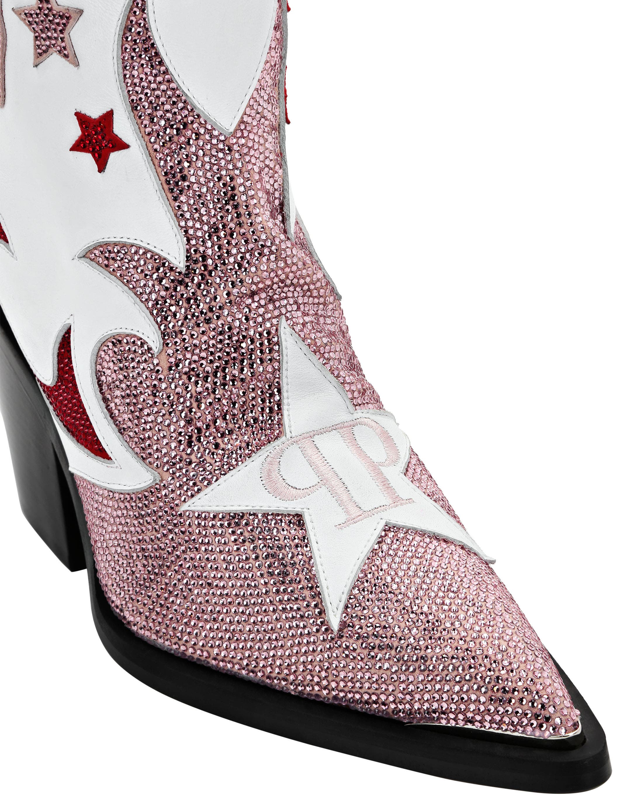 Boots Mid Heels High Stars Women, Alternate, color, red