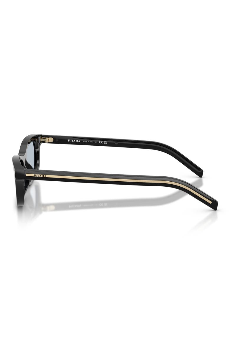 53mm Pillow Sunglasses, Alternate, color, BLACK / BLUE/ GREY