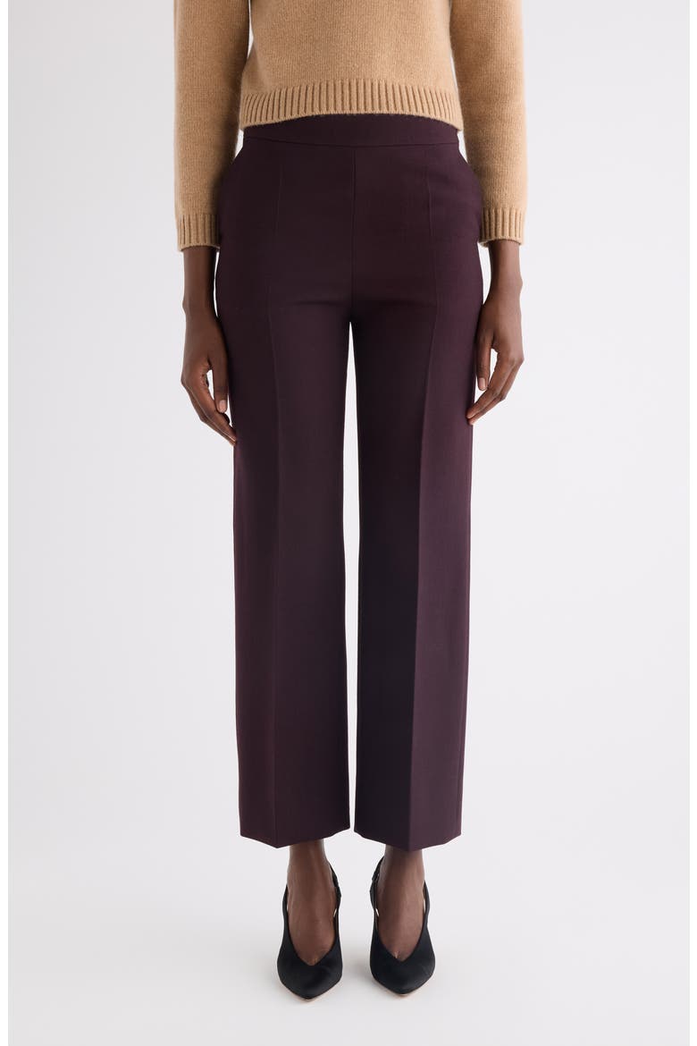Straight Leg Wool Crepe Trousers, Main, color, OBSCURE PURPLE