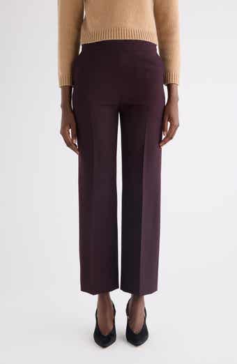 Straight Leg Wool Crepe Trousers