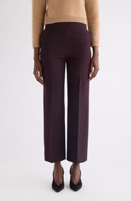 Chloé Straight Leg Wool Crepe Trousers