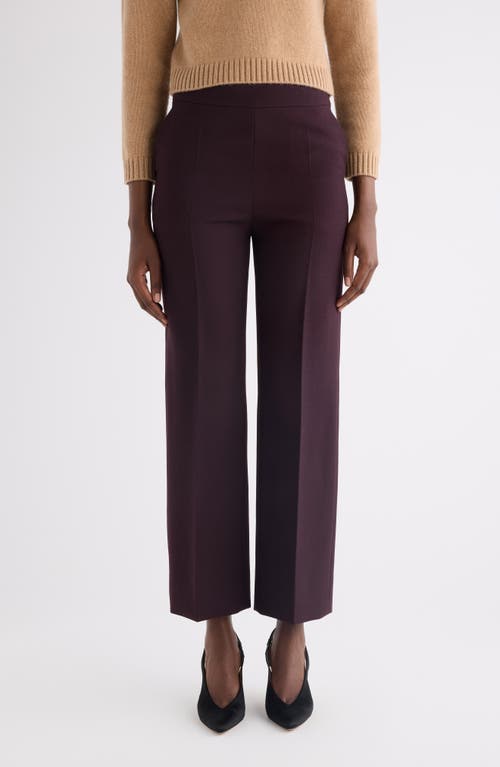 Chloé Straight Leg Wool Crepe Trousers In Purple