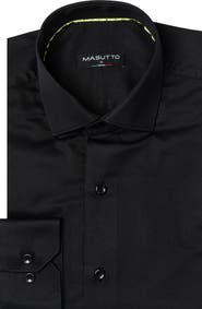 MASUTTO BH Solid Cotton Button-Up Long Sleeve Shirt